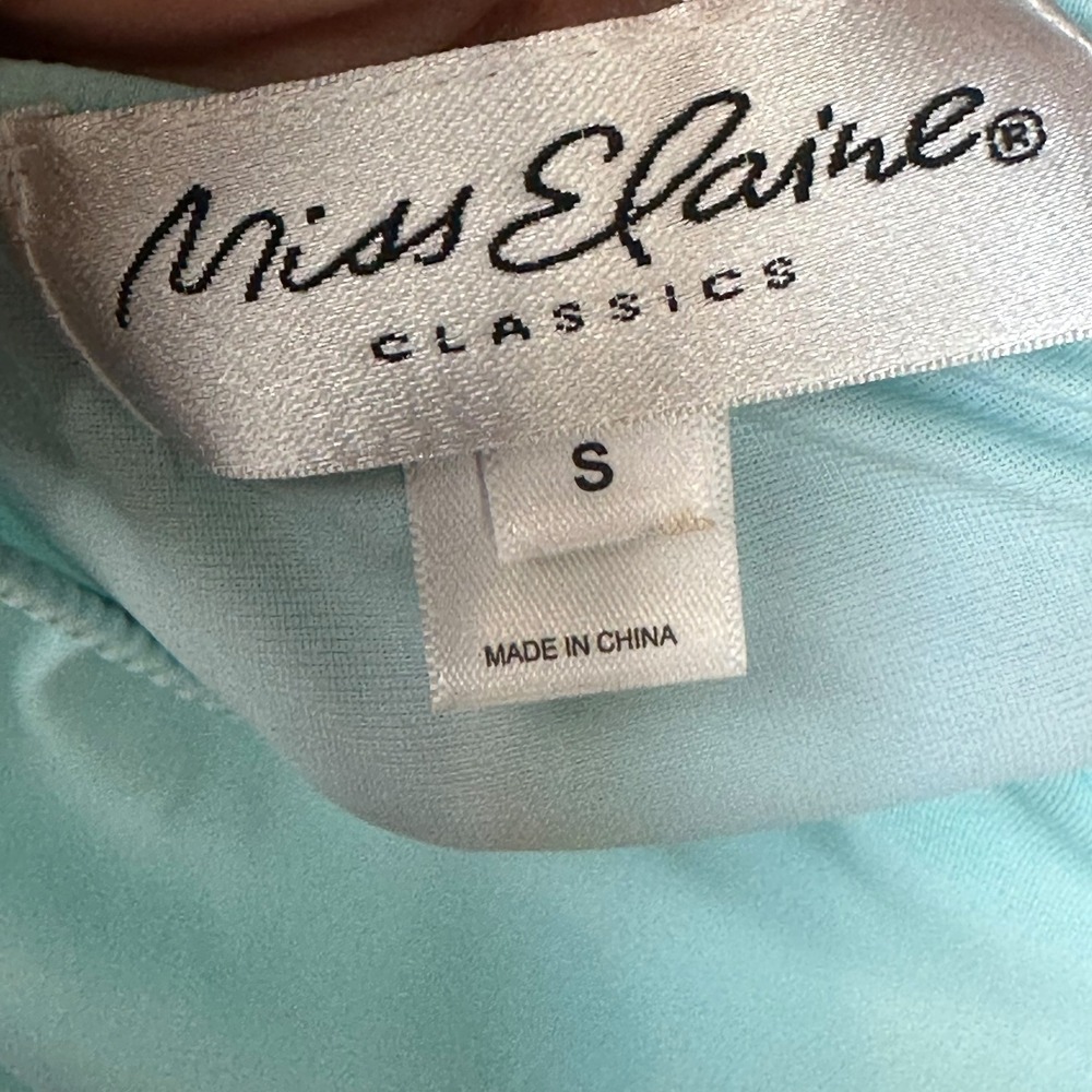 Vintage Miss Elaine Classics Blue Embroidered V-Neck Maxi Nightgown Womens Small - Picture 7 of 7